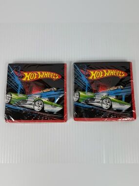 Unique Mattel Hot Wheels Dessert Beverage Napkins Birthday Party Qty 32 2009